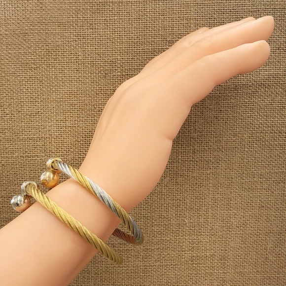 Cable Twist Designer Inspired Bangle Bracelet - Picture 3 of 3